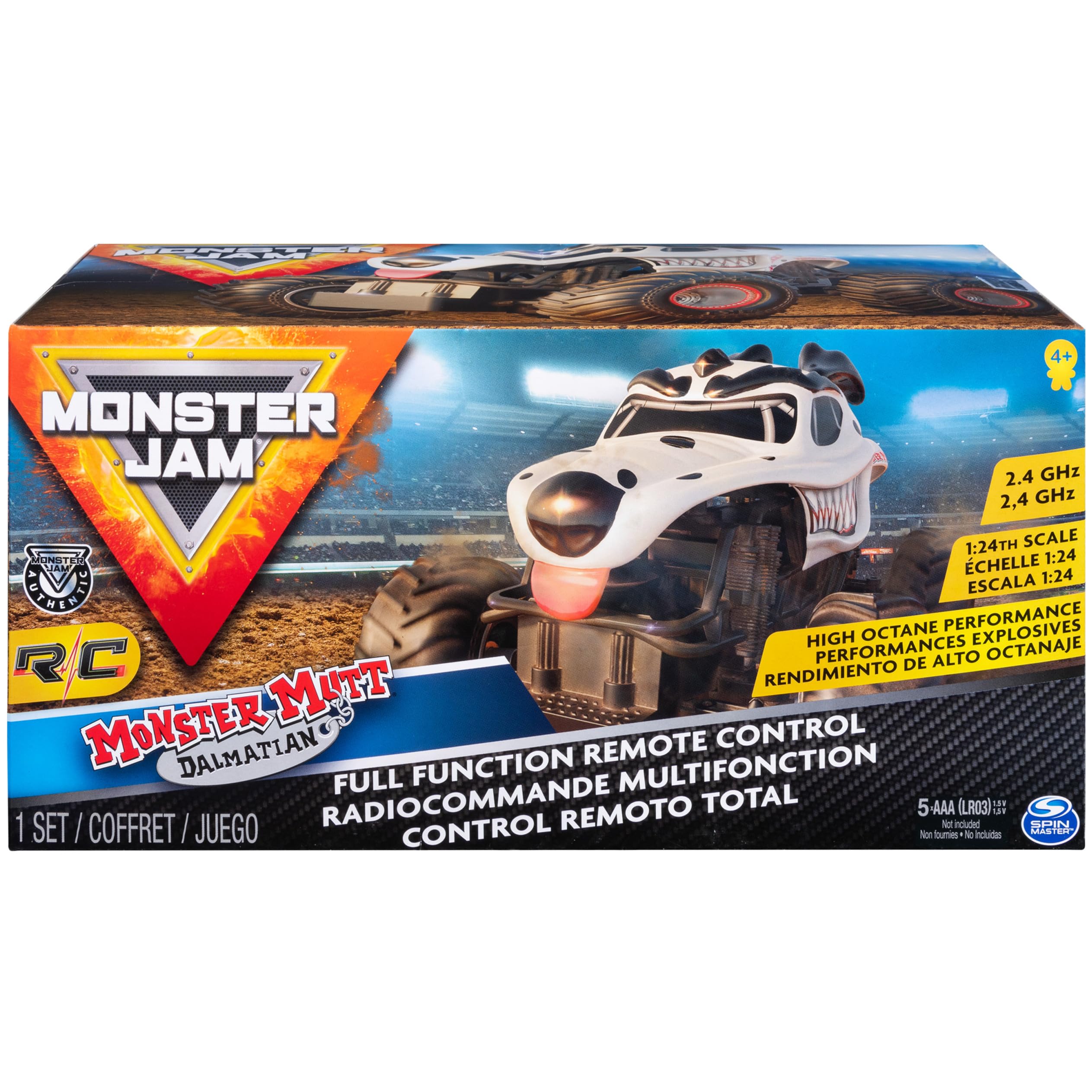Foto 3 pulgar | Mando A Distancia Monster Truck Monster Jam Monster Mutt Dalmatian 1:24 - Venta Internacional.