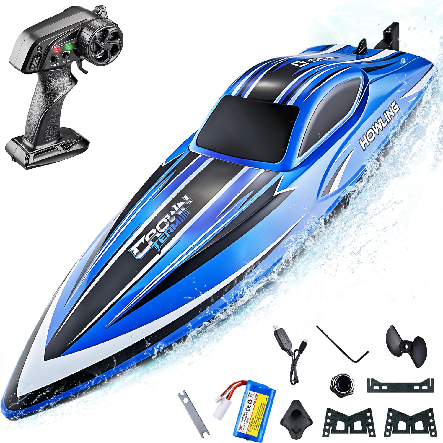 Lancha Rápida Rc Bezgar Hj818 Azul Para Adultos Y Niños 35 Km/h - Venta Internacional.