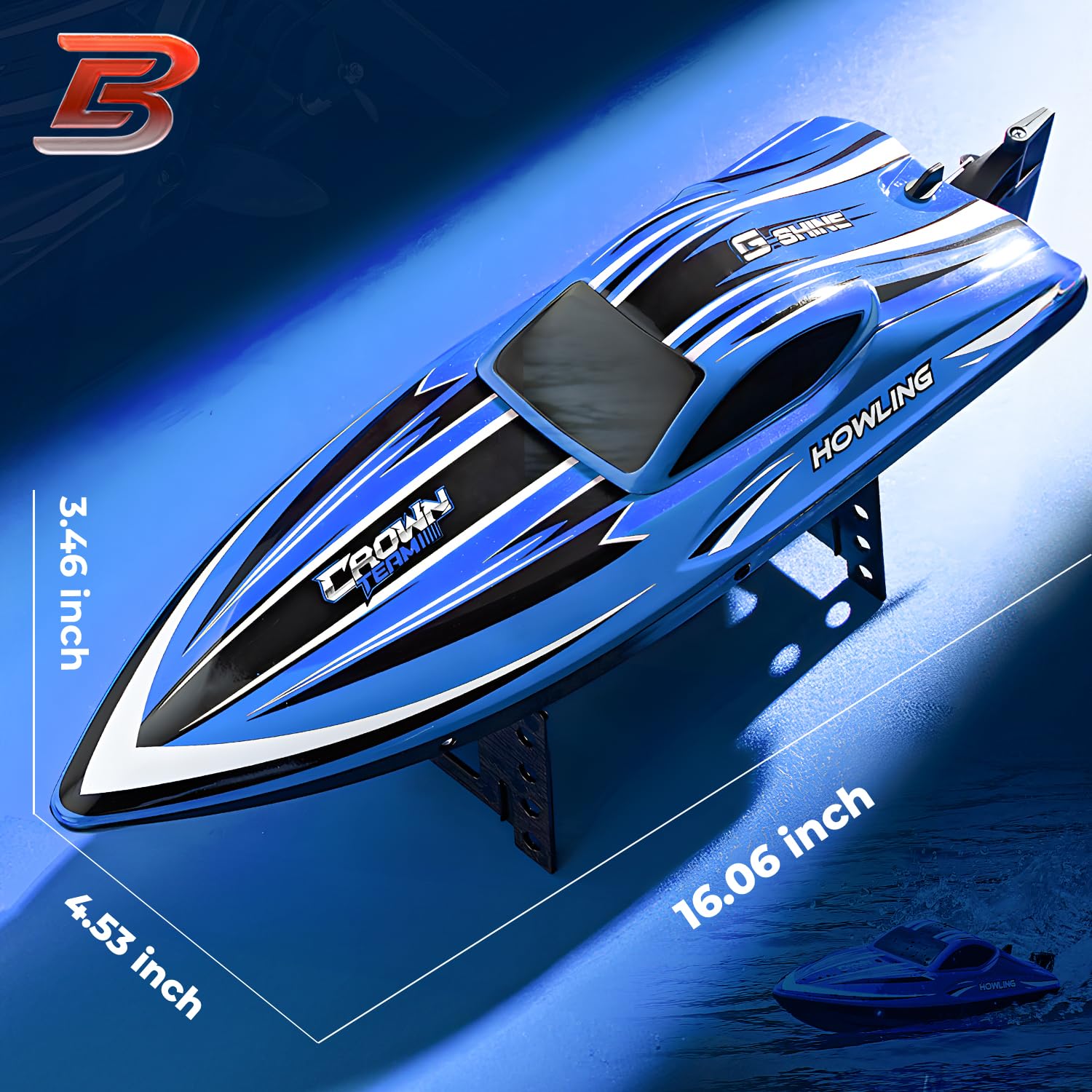 Foto 6 | Lancha Rápida Rc Bezgar Hj818 Azul Para Adultos Y Niños 35 Km/h - Venta Internacional.