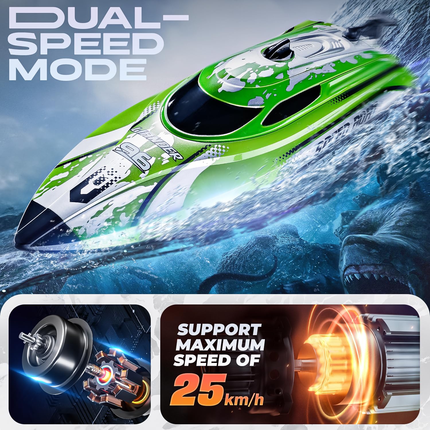 Foto 3 pulgar | Rc Boat Bezgar Tx126 Verde De 30 Cm Con Batería De 700 Mah Para Niños Y Adultos - Venta Internacional.