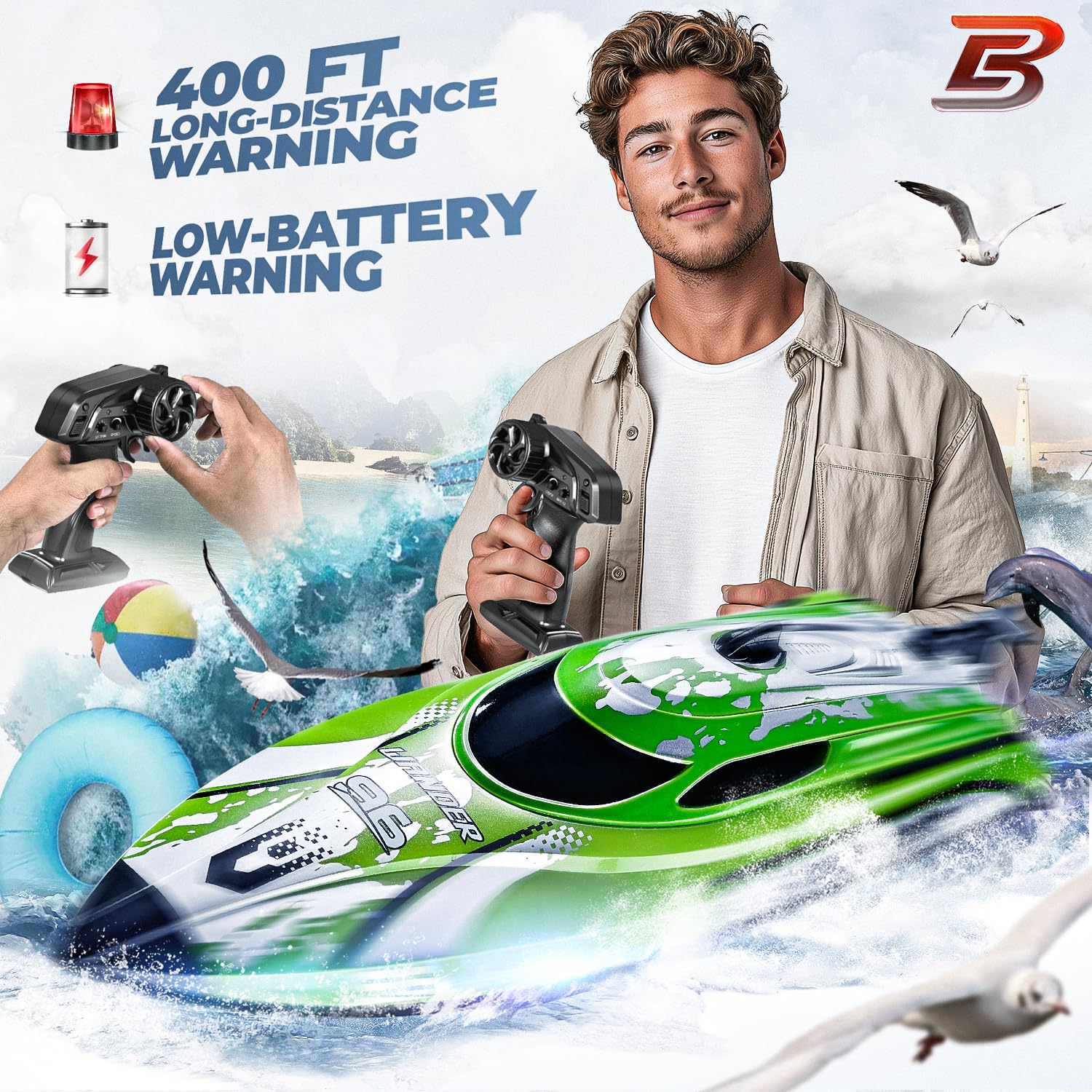 Foto 5 pulgar | Rc Boat Bezgar Tx126 Verde De 30 Cm Con Batería De 700 Mah Para Niños Y Adultos - Venta Internacional.