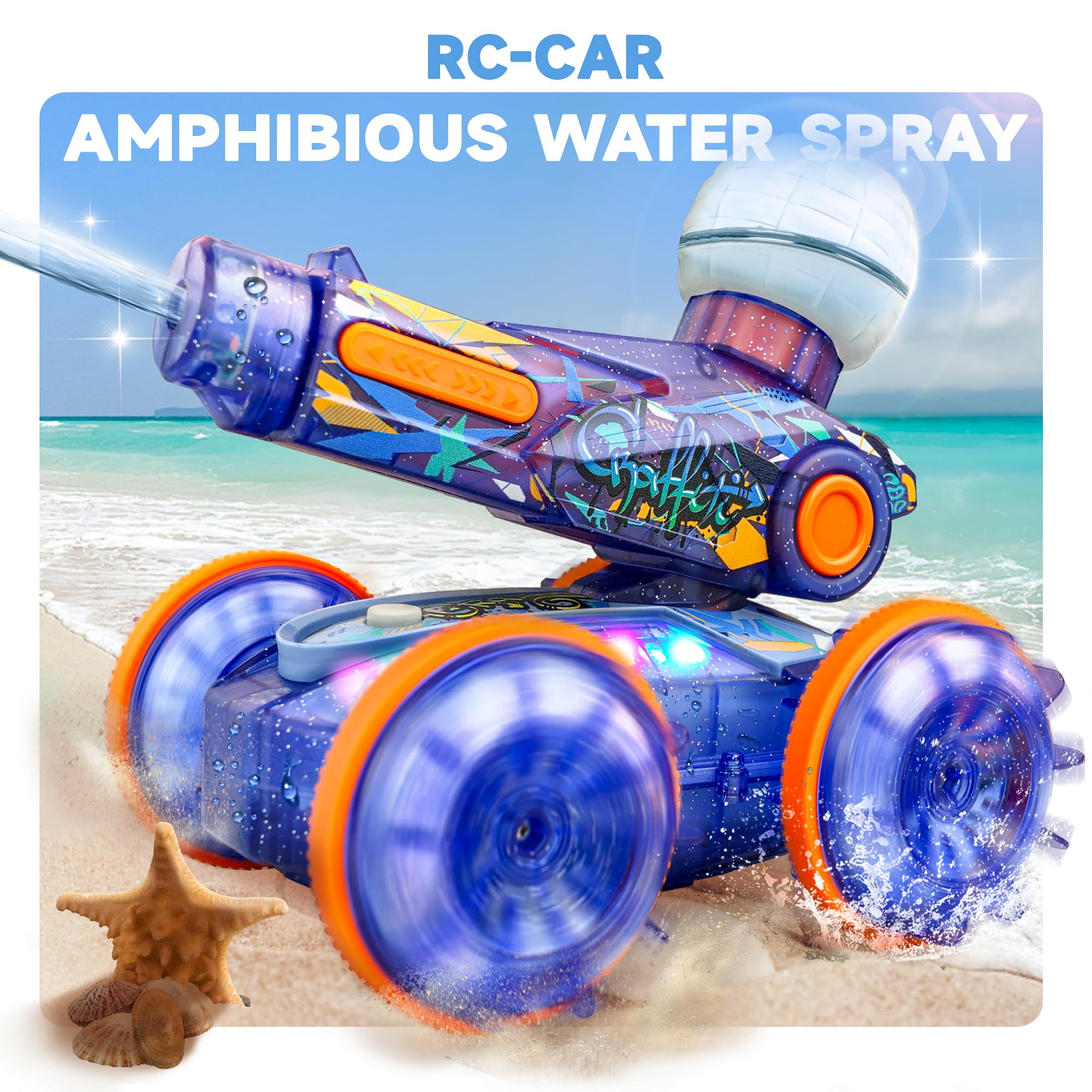 Foto 3 pulgar | Coche Anfibio Con Control Remoto Pool Toys Bezgar Con Pistola De Agua - Venta Internacional.