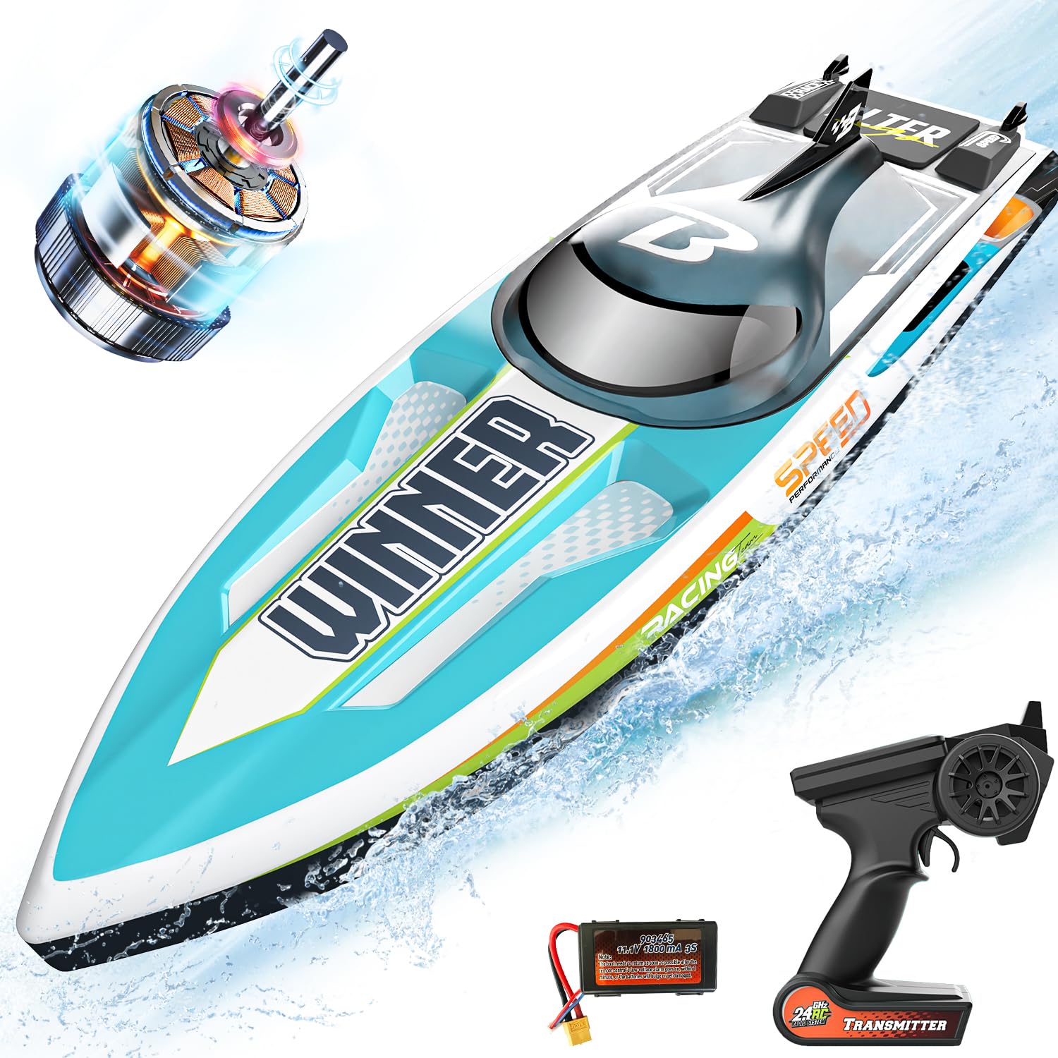 Foto 1 | Control Remoto Sin Escobillas Rc Boat Bezgar Tx127 De 18 Pulgadas, 65 Kph - Venta Internacional.
