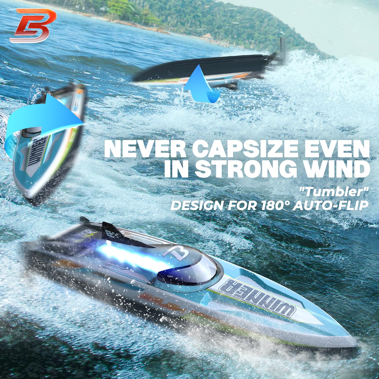Foto 6 pulgar | Control Remoto Sin Escobillas Rc Boat Bezgar Tx127 De 18 Pulgadas, 65 Kph - Venta Internacional.
