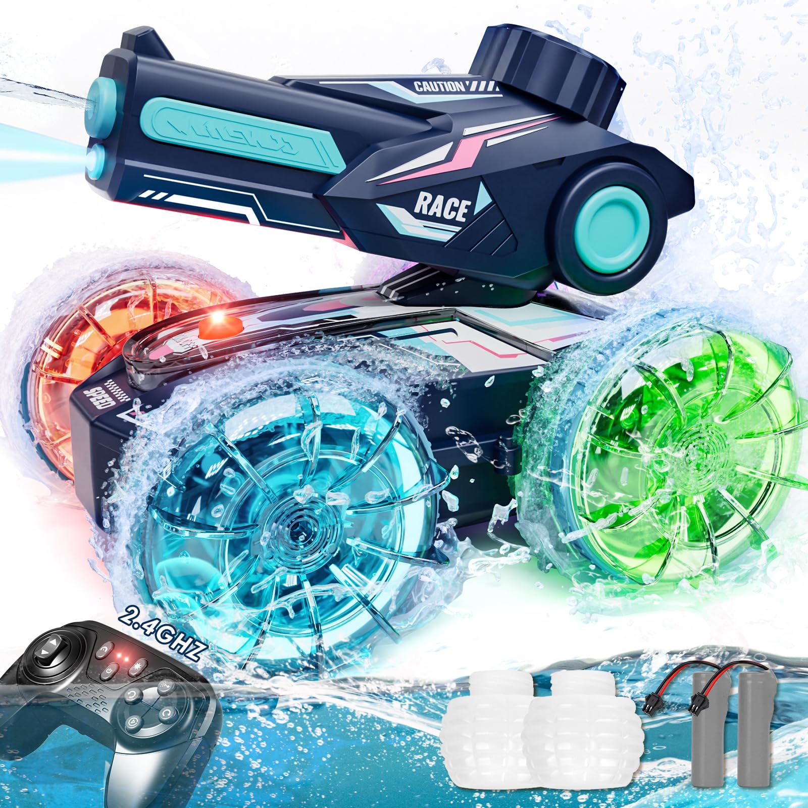 Foto 2 pulgar | Coche Rc Lehoo Castle Amphibious 4wd Con Pistola De Agua Para Niños De 8 A 12 Años - Venta Internacional.