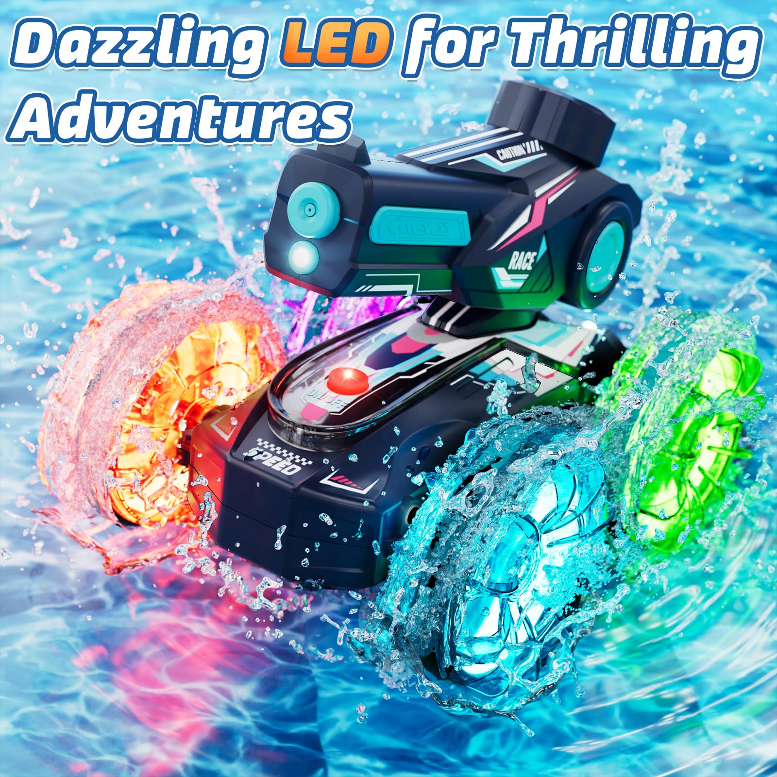 Foto 5 pulgar | Coche Rc Lehoo Castle Amphibious 4wd Con Pistola De Agua Para Niños De 8 A 12 Años - Venta Internacional.