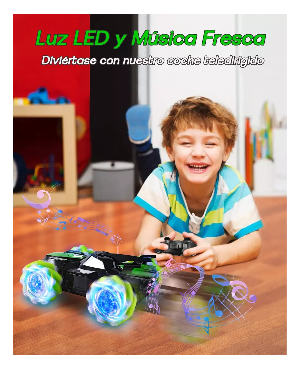 Foto 2 | Juguete De Carro 4wd Coche De Control Remoto Todoterreno 1:16, Belug Negro/verde