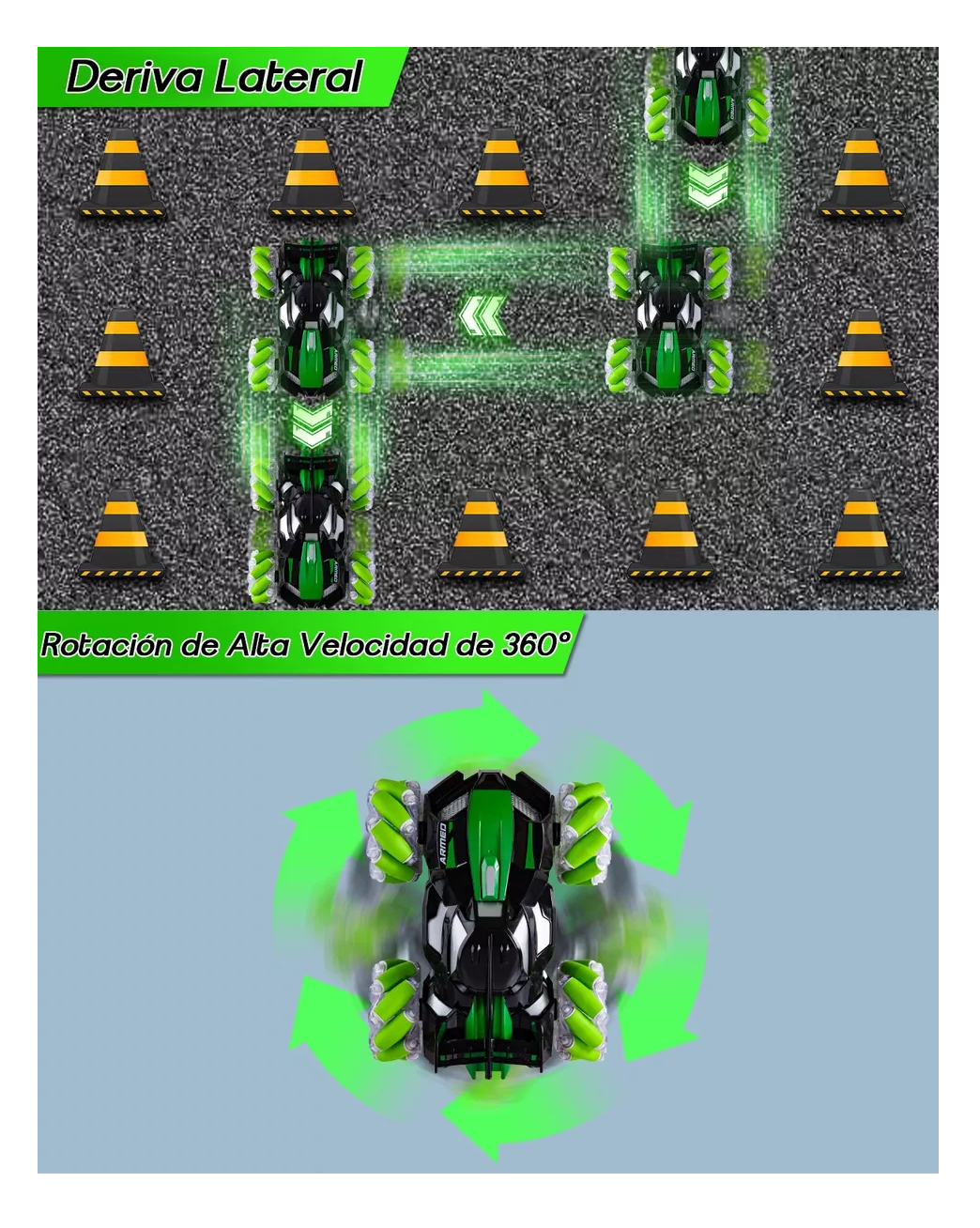 Foto 5 pulgar | Juguete De Carro 4wd Coche De Control Remoto Todoterreno 1:16, Belug Negro/verde