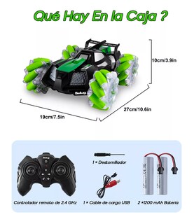 Foto 5 | Juguete De Carro 4wd Coche De Control Remoto Todoterreno 1:16, Belug Negro/verde