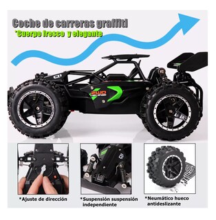 Foto 4 | Carro de Control Remoto Lab.G 1/18 Negro con Verde