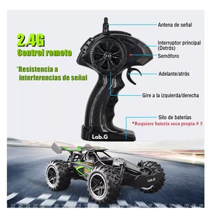 Foto 5 | Carro de Control Remoto Lab.G 1/18 Negro con Verde