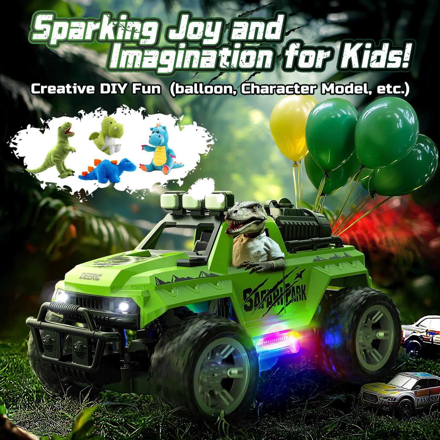 Foto 5 pulgar | Coche Rc Deerc A Escala 1:18 Con Niebla Antiniebla Y Luces Led, 2 Baterías - Venta Internacional.