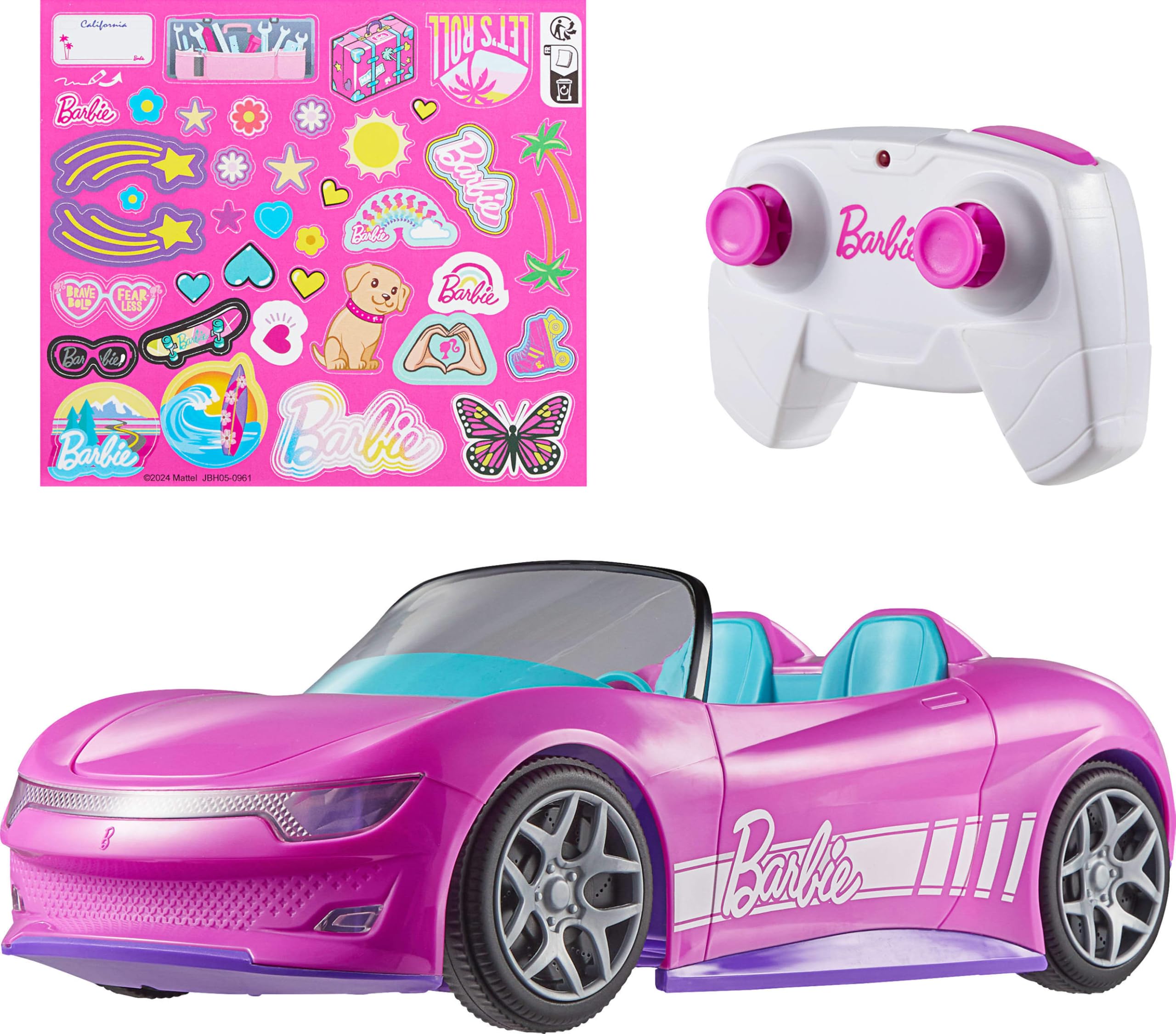 Coche De Juguete Barbie Hot Wheels Rc Convertible Con Mando A Distancia - Venta Internacional.