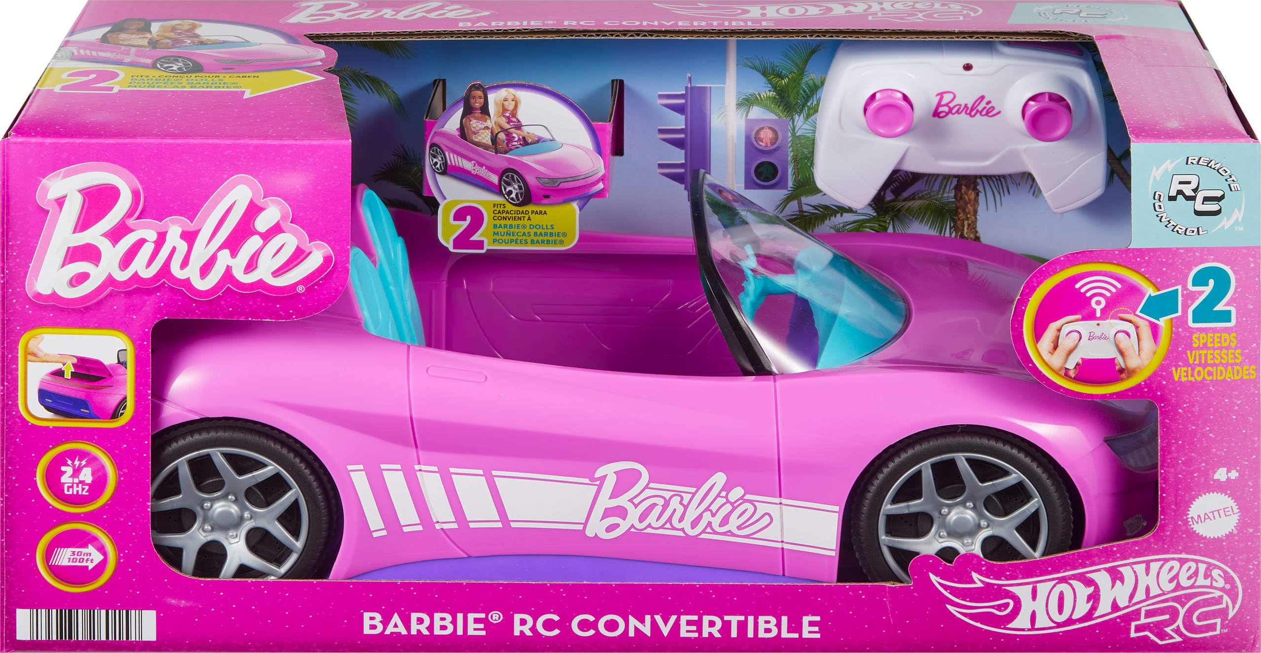 Foto 8 pulgar | Coche De Juguete Barbie Hot Wheels Rc Convertible Con Mando A Distancia - Venta Internacional.