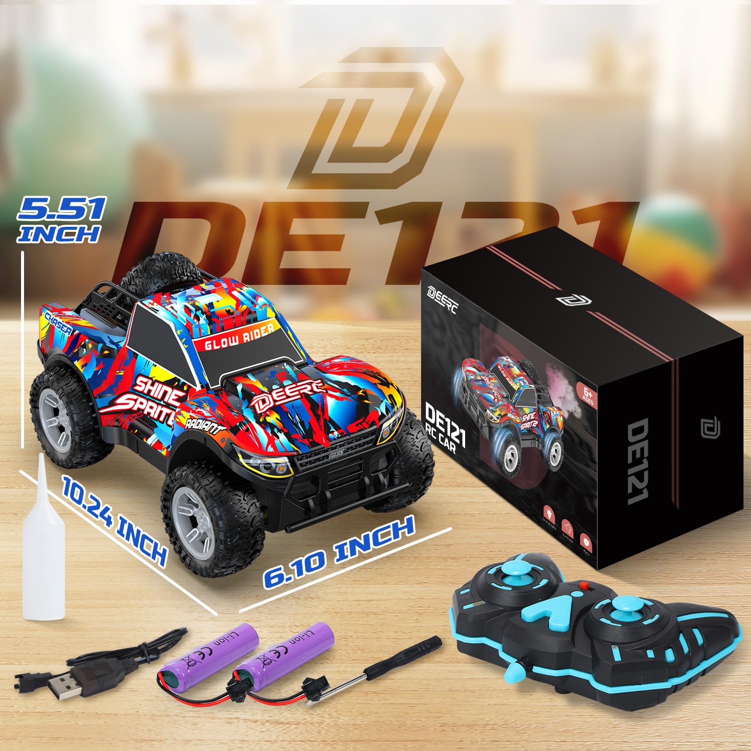 Foto 8 pulgar | Pulverizador Rc Truck Deerc Con Música Y Luces Led, 2,4 Ghz, 40 Minutos - Venta Internacional.
