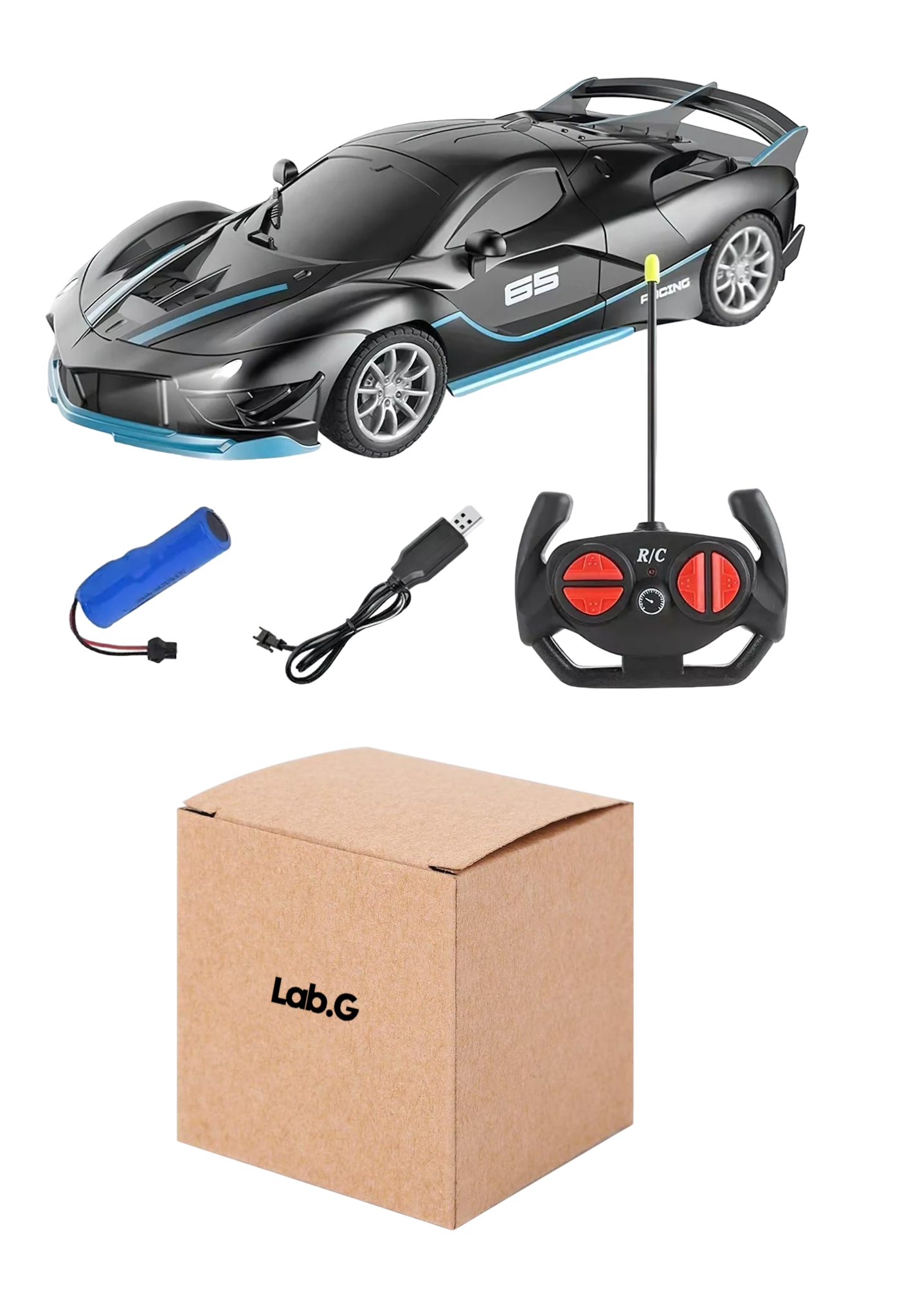 Carro Control Remoto Recargable Negro