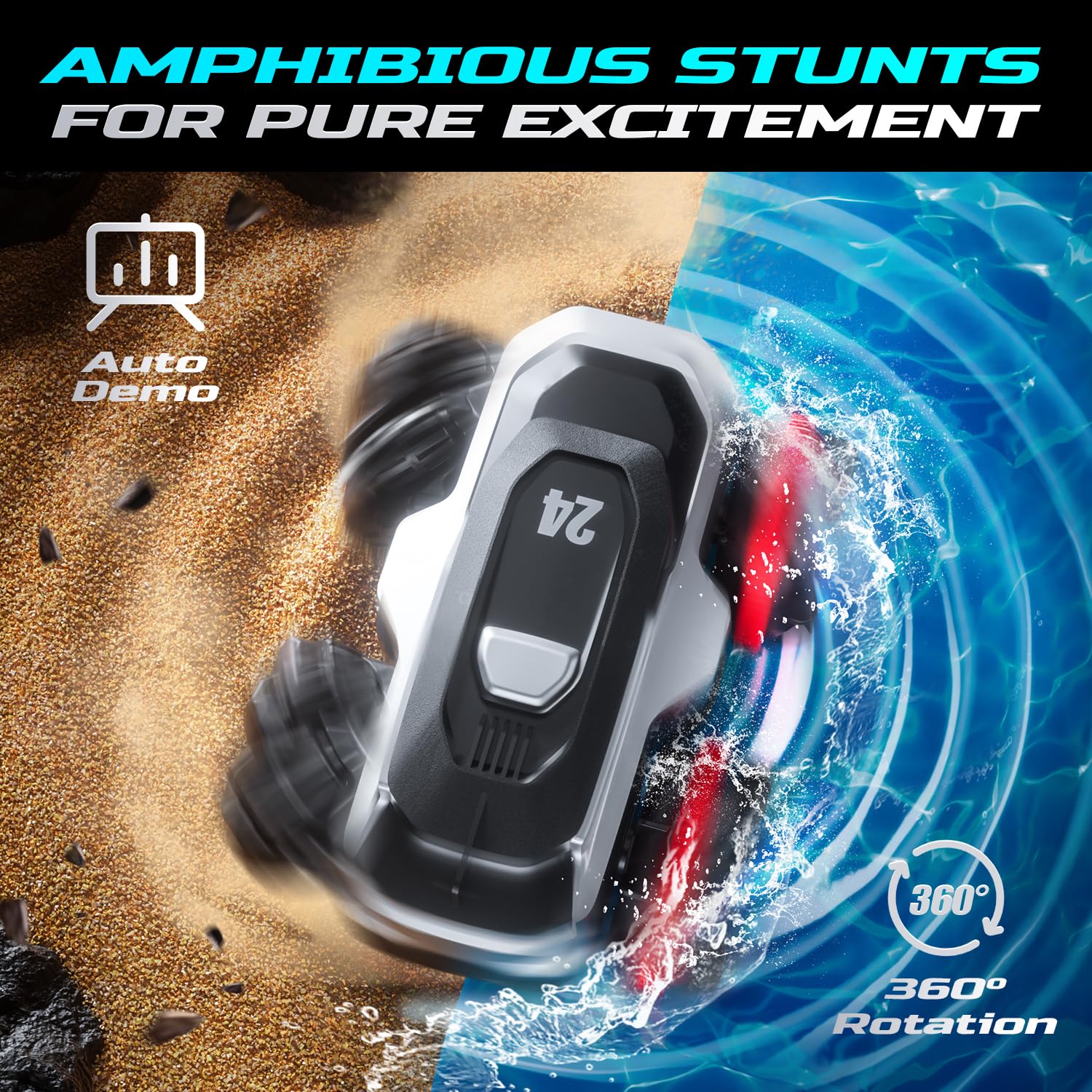 Foto 3 pulgar | Carro de Juguete Deerc Amphibious Mini 4wd Cybertruck - Venta Internacional