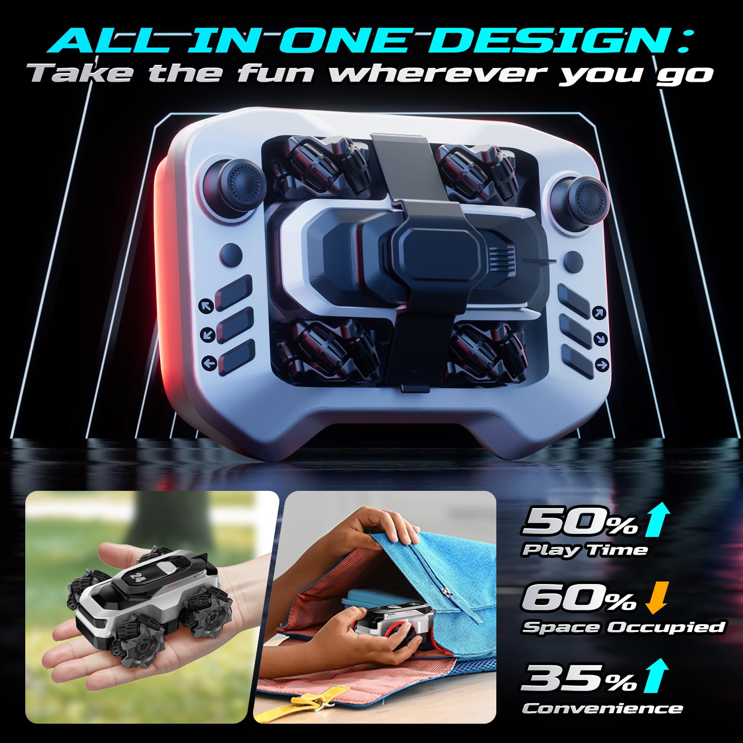 Foto 4 pulgar | Carro de Juguete Deerc Amphibious Mini 4wd Cybertruck - Venta Internacional