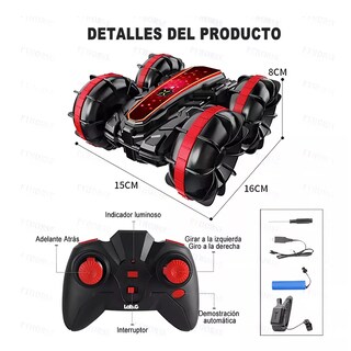 Foto 5 | Juguete Coche Anfibio Lab.g Rc-03j Con Doble Lado De Conducción 360° Color Rojo Pthorse