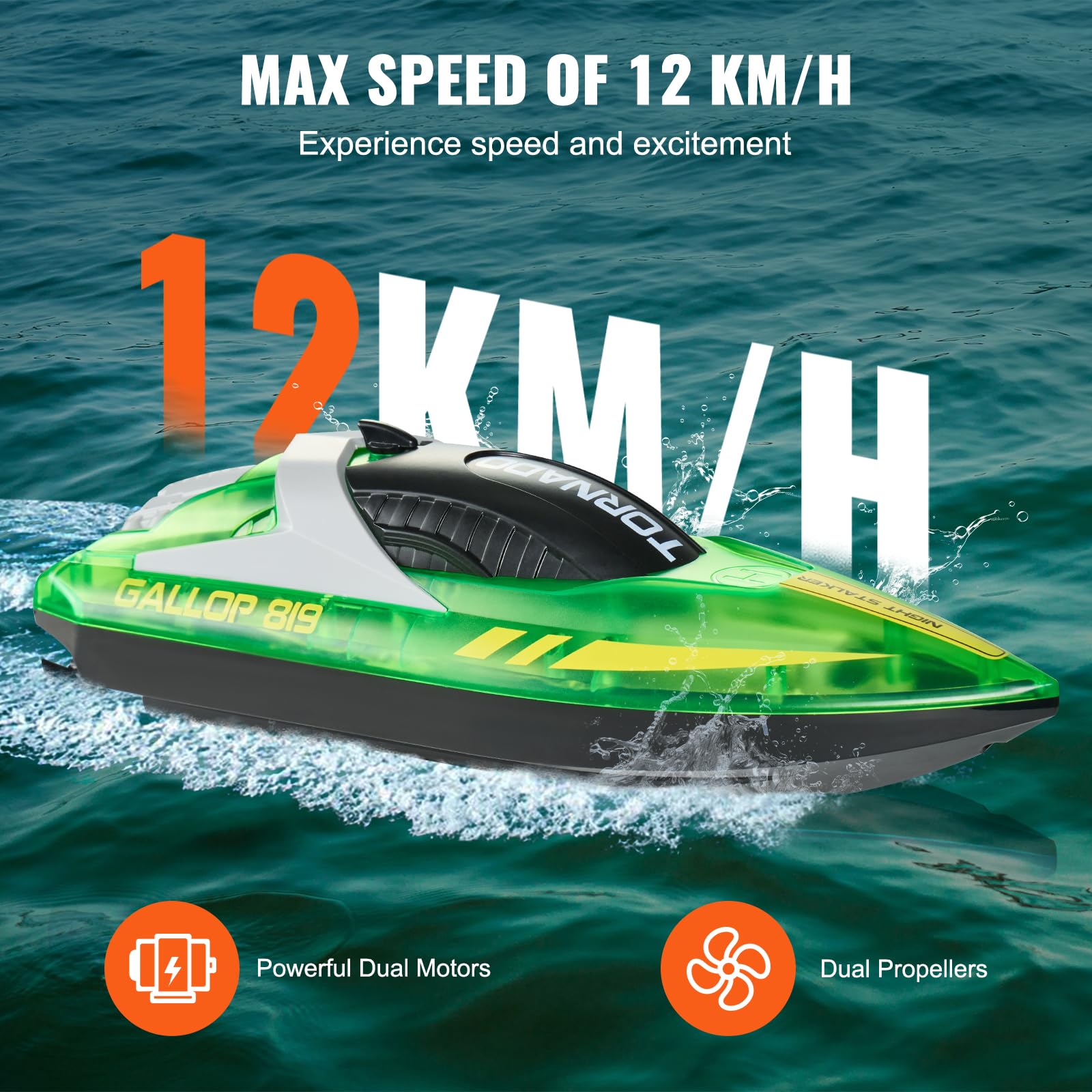 Foto 4 pulgar | Rc Boat Vevor Para Niños, Barco A Control Remoto Para Piscinas Y Lagos - Venta Internacional.