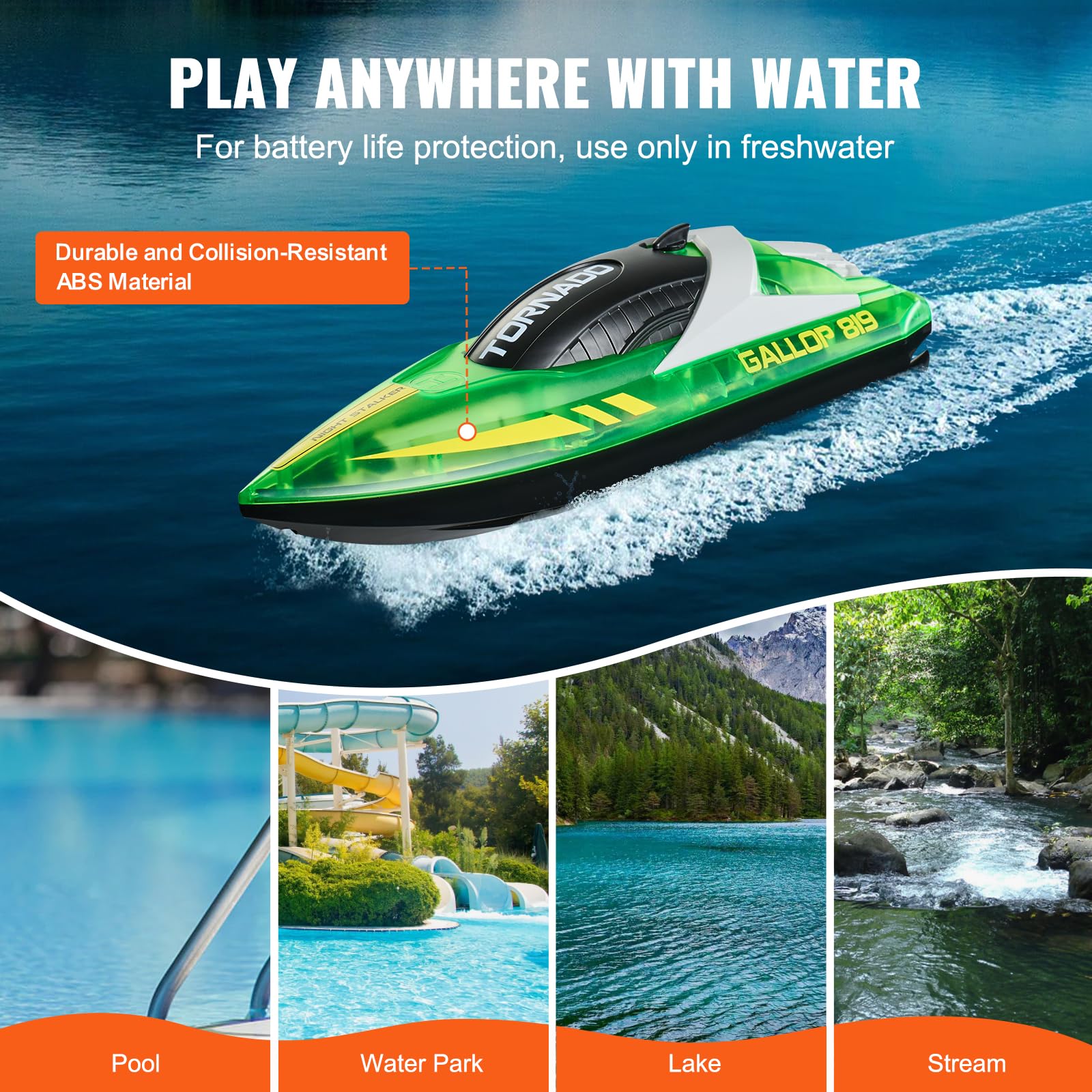 Foto 5 pulgar | Rc Boat Vevor Para Niños, Barco A Control Remoto Para Piscinas Y Lagos - Venta Internacional.