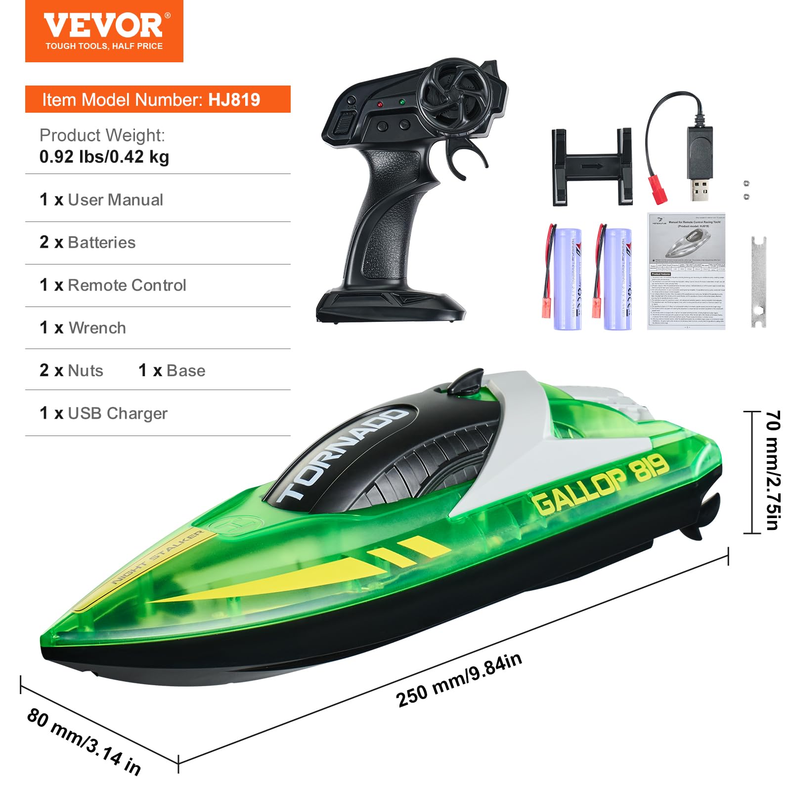 Foto 8 pulgar | Rc Boat Vevor Para Niños, Barco A Control Remoto Para Piscinas Y Lagos - Venta Internacional.