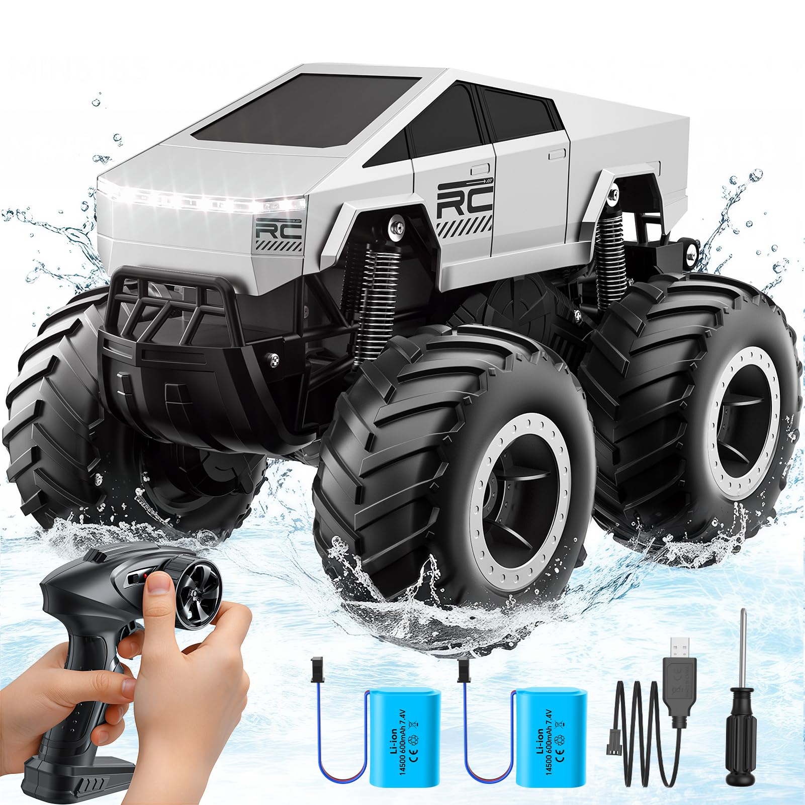 Foto 2 pulgar | Coche De Control Remoto Hometall Cybertruck A Escala 1:16 4wd 2.4 Ghz - Venta Internacional.