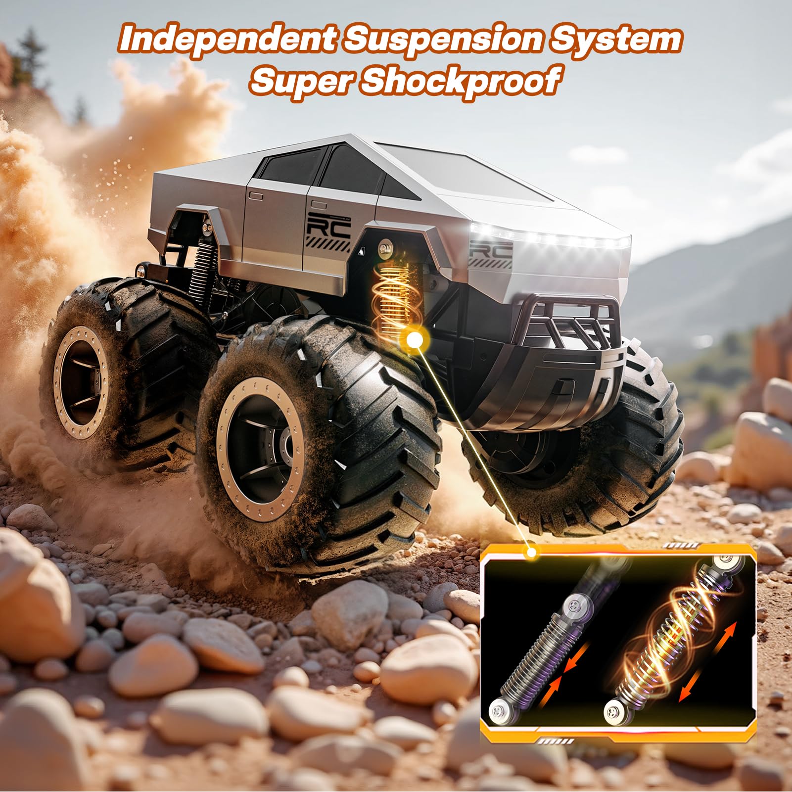 Foto 4 | Coche De Control Remoto Hometall Cybertruck A Escala 1:16 4wd 2.4 Ghz - Venta Internacional.