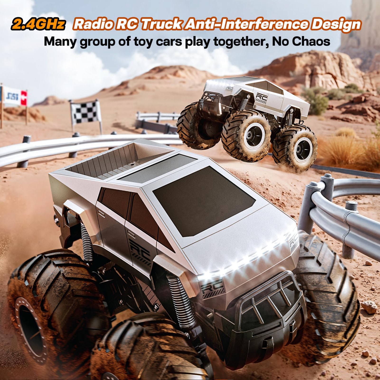 Foto 5 | Coche De Control Remoto Hometall Cybertruck A Escala 1:16 4wd 2.4 Ghz - Venta Internacional.