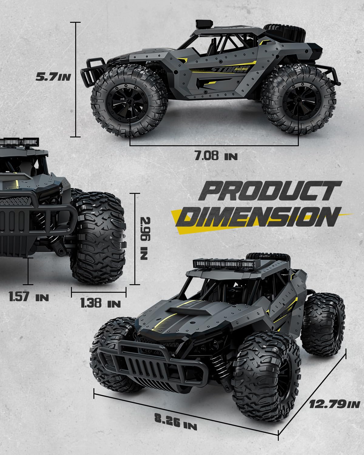 Foto 6 | Control Remoto Rc Truck Car Tecnock 4wd De Alta Velocidad A Más De 20 Km/h - Venta Internacional.