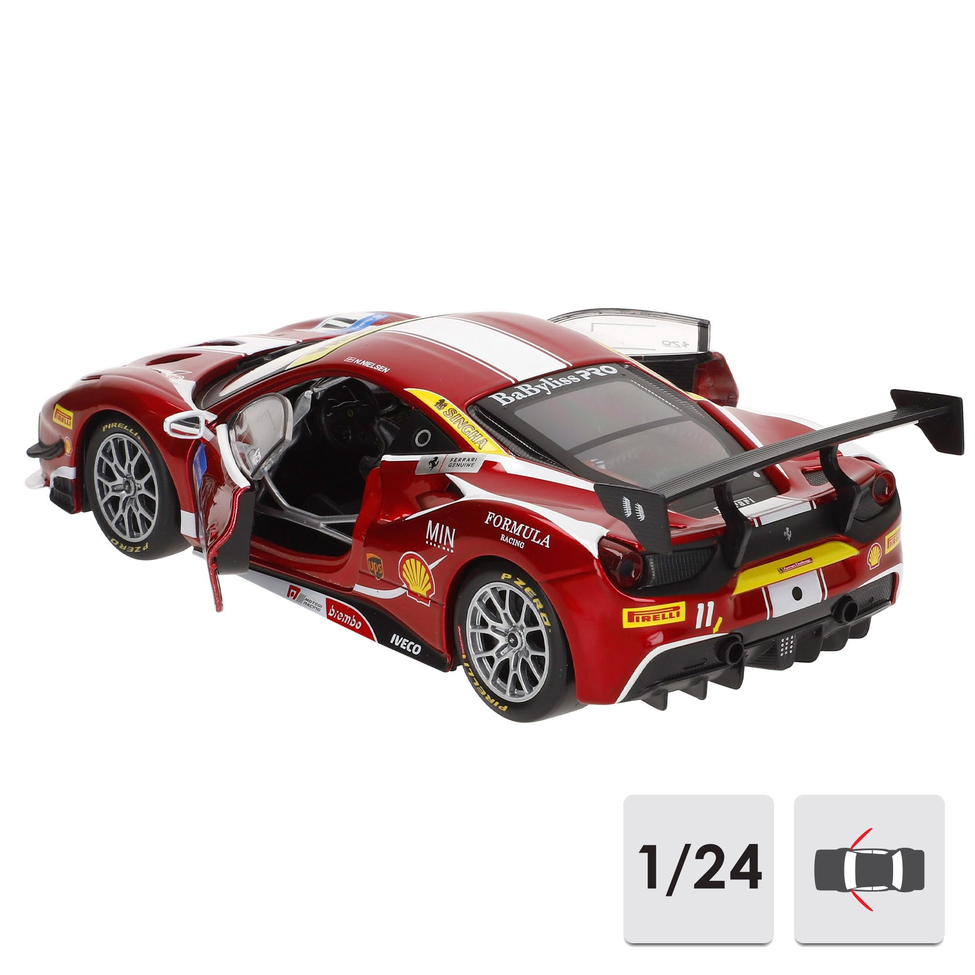 Foto 2 | Bburago 1:24 Racing 488 Challenge Red De Metal Fundido - Venta Internacional.