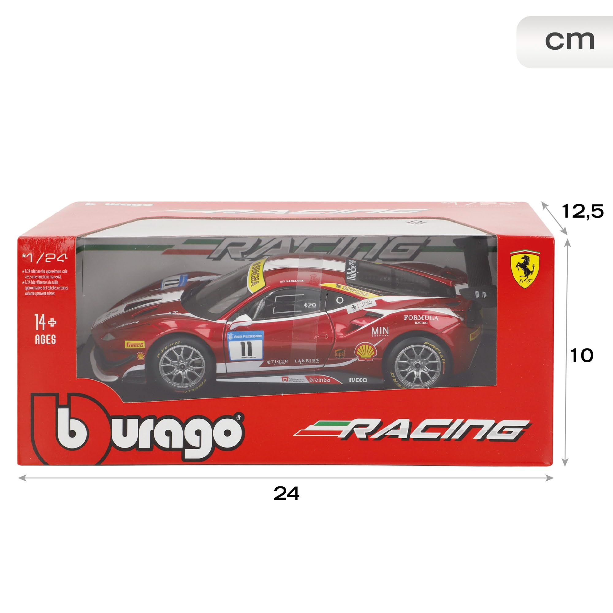 Foto 7 | Bburago 1:24 Racing 488 Challenge Red De Metal Fundido - Venta Internacional.
