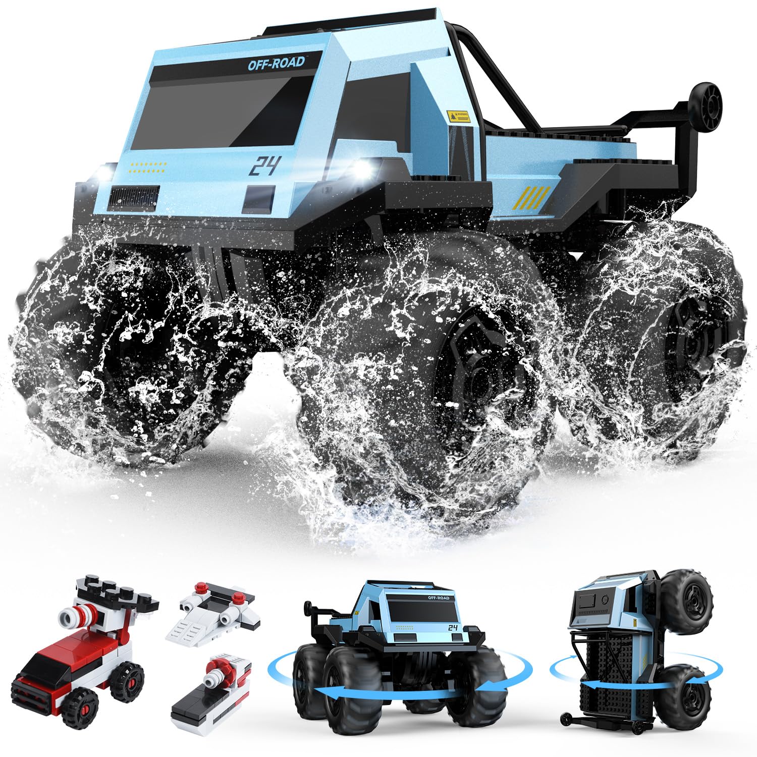 Foto 2 pulgar | Deerc, Coche Anfibio Con Control Remoto, Monster Truck, Coches De Acrobacias Rc Impermeables Para Ni - Venta Internac
