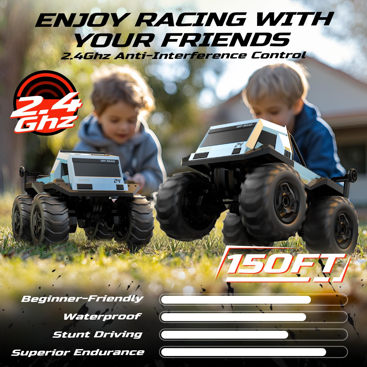 Foto 7 | Deerc, Coche Anfibio Con Control Remoto, Monster Truck, Coches De Acrobacias Rc Impermeables Para Ni - Venta Internac
