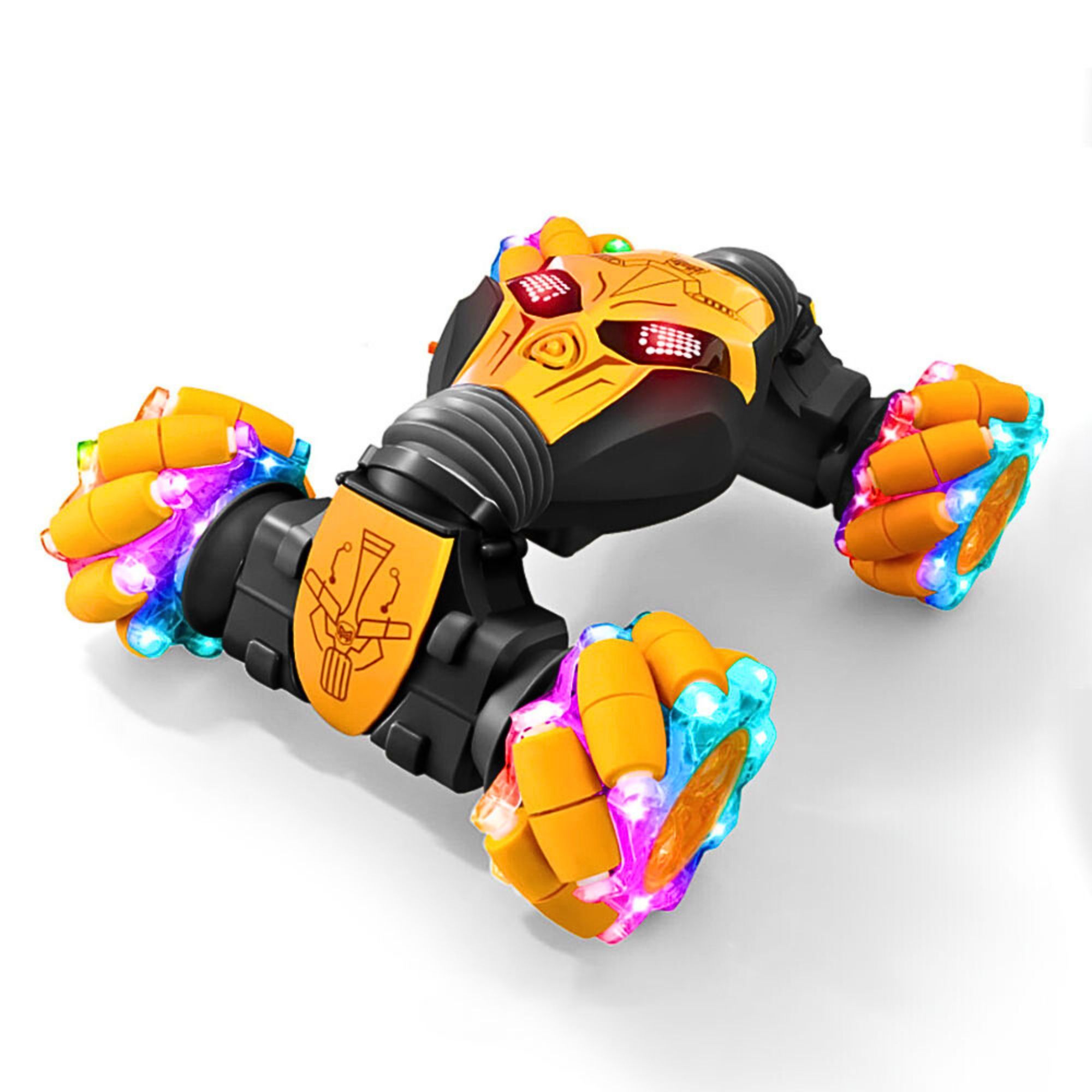 Carros Juguete Para Niños Coche De Acrobacias Rotación 360° Naranja