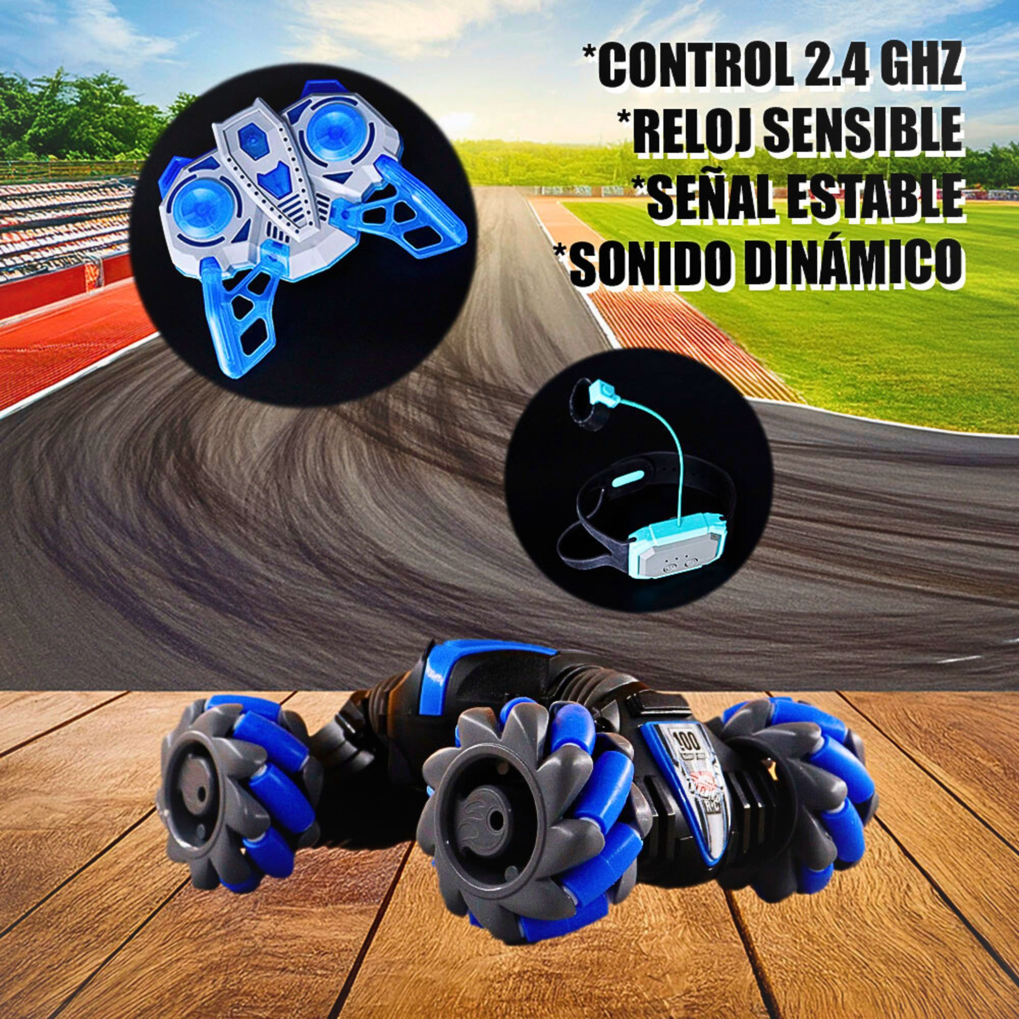 Foto 4 pulgar | Carro Rc 4x4 Todoterreno Con Rotación 360° Y Llantas Mecanum Azul
