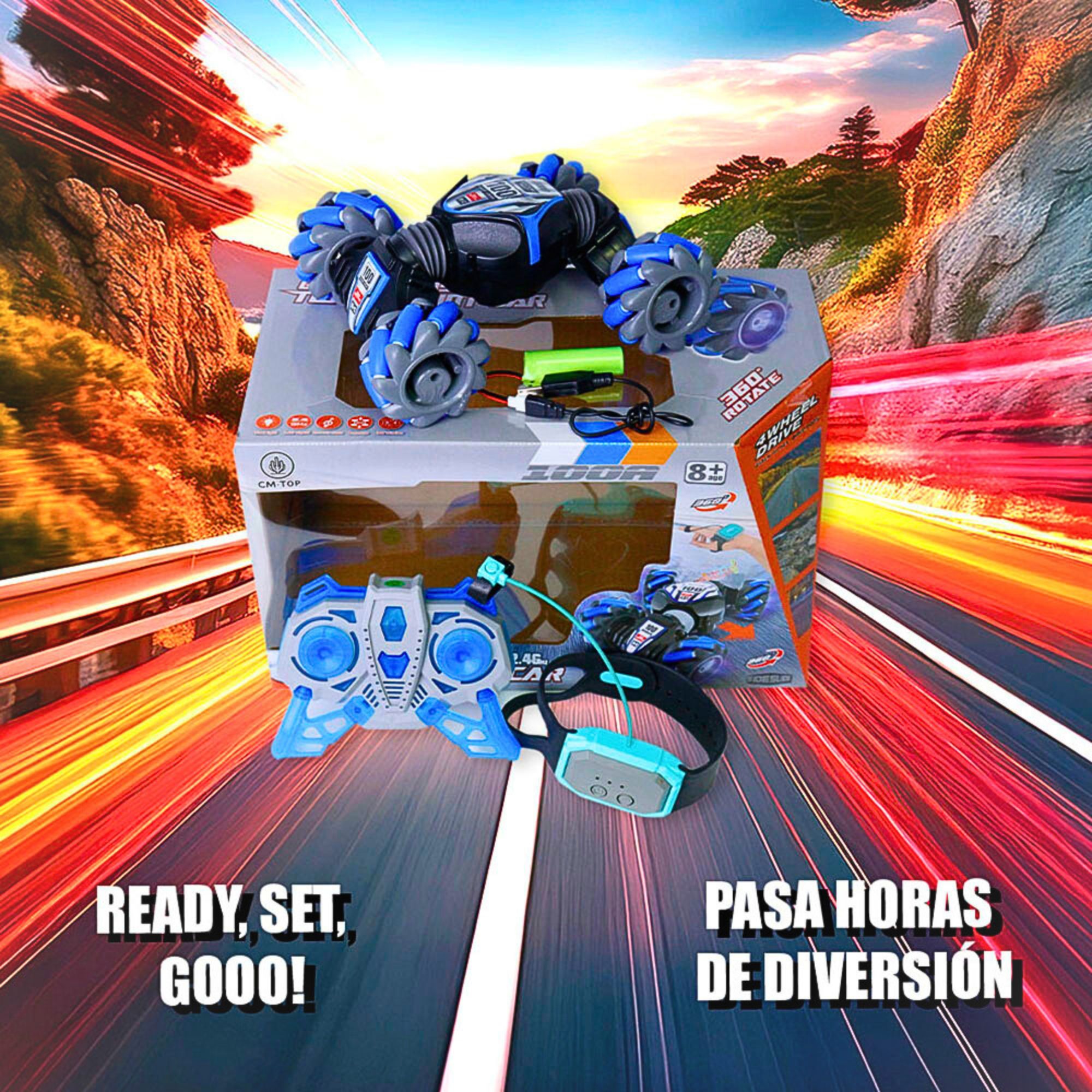 Foto 5 pulgar | Carro Rc 4x4 Todoterreno Con Rotación 360° Y Llantas Mecanum Azul