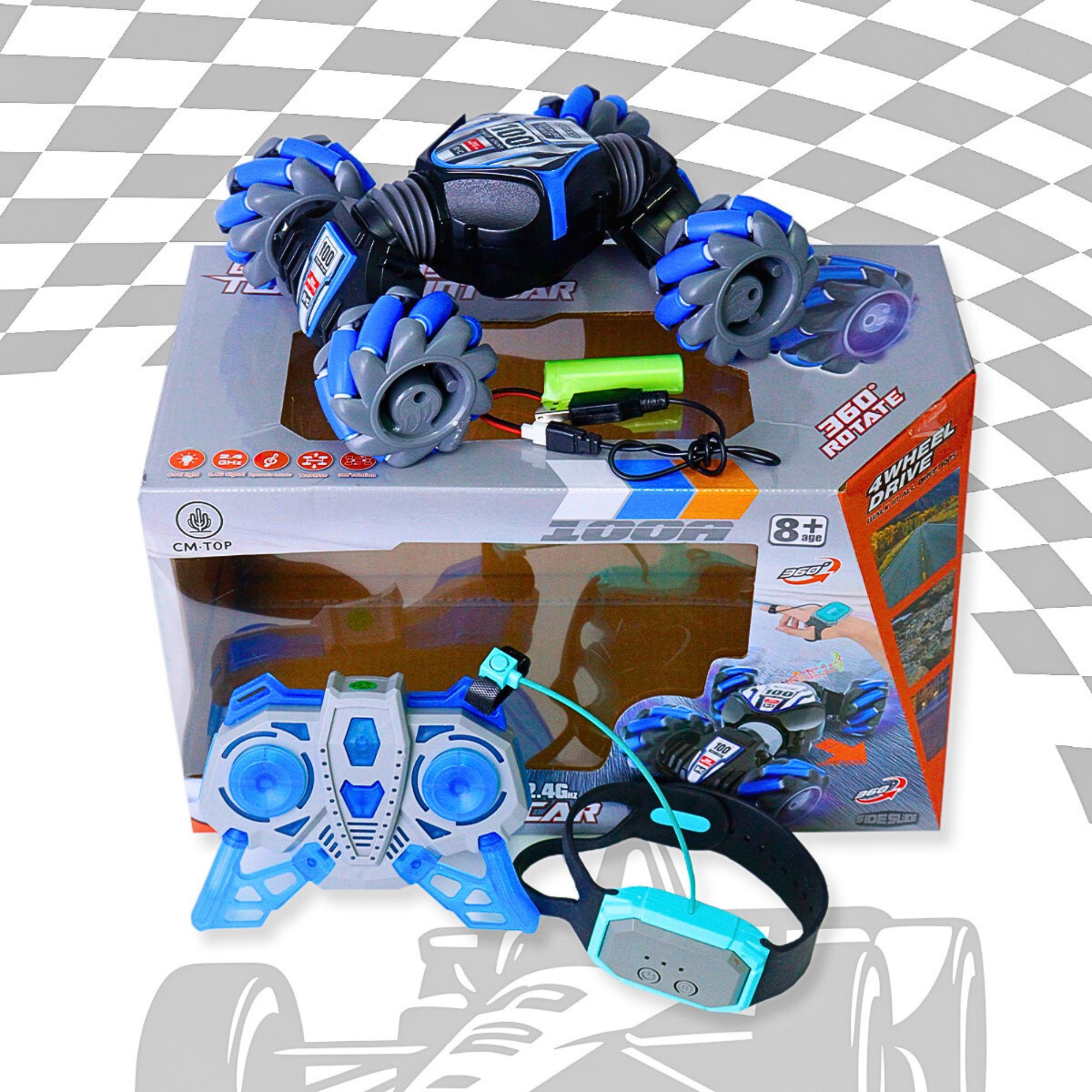 Foto 7 pulgar | Carro Rc 4x4 Todoterreno Con Rotación 360° Y Llantas Mecanum Azul