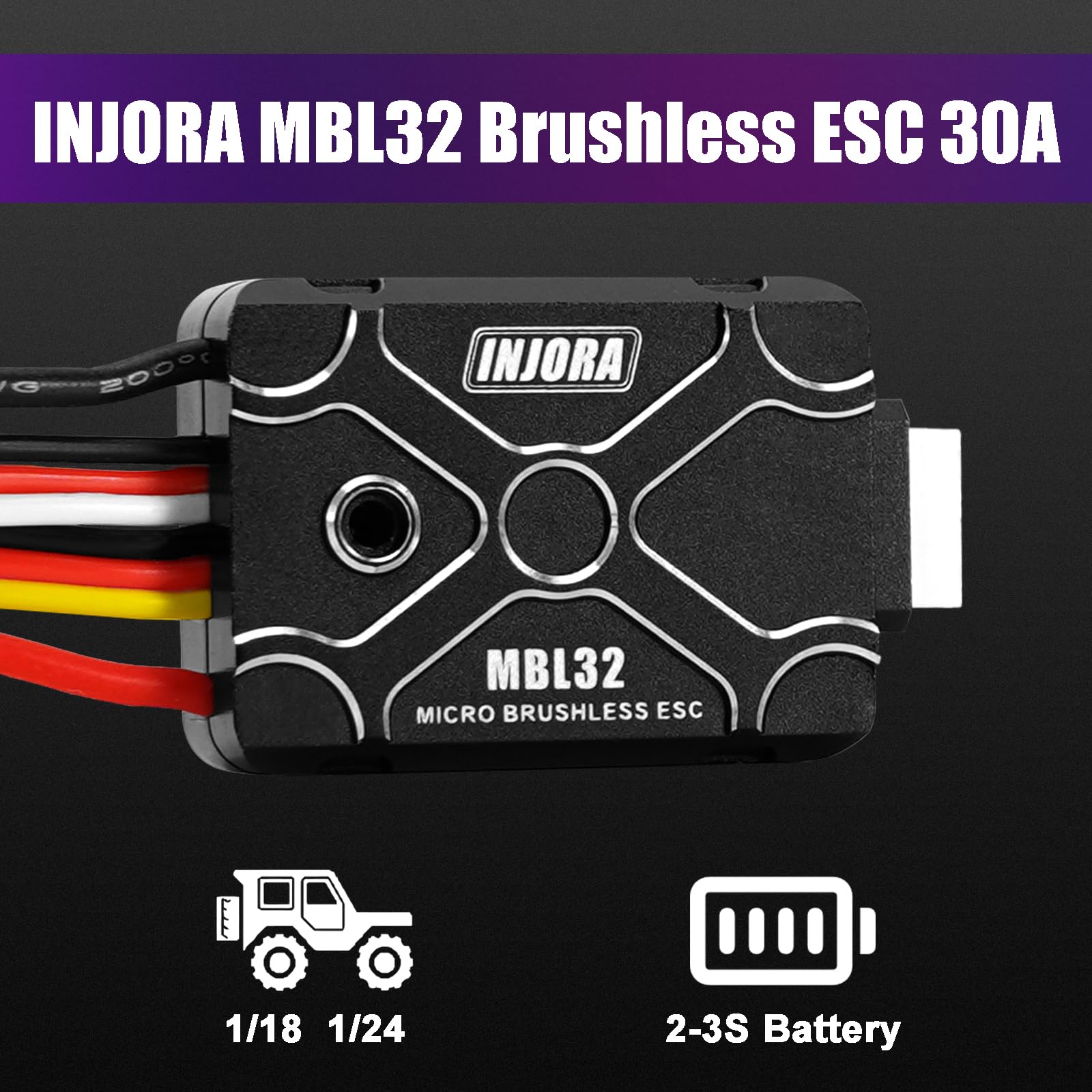 Foto 2 | Micro Sin Escobillas Esc Injora Mbl32 Para Rc Crawler 1/18 1/24 - Venta Internacional.