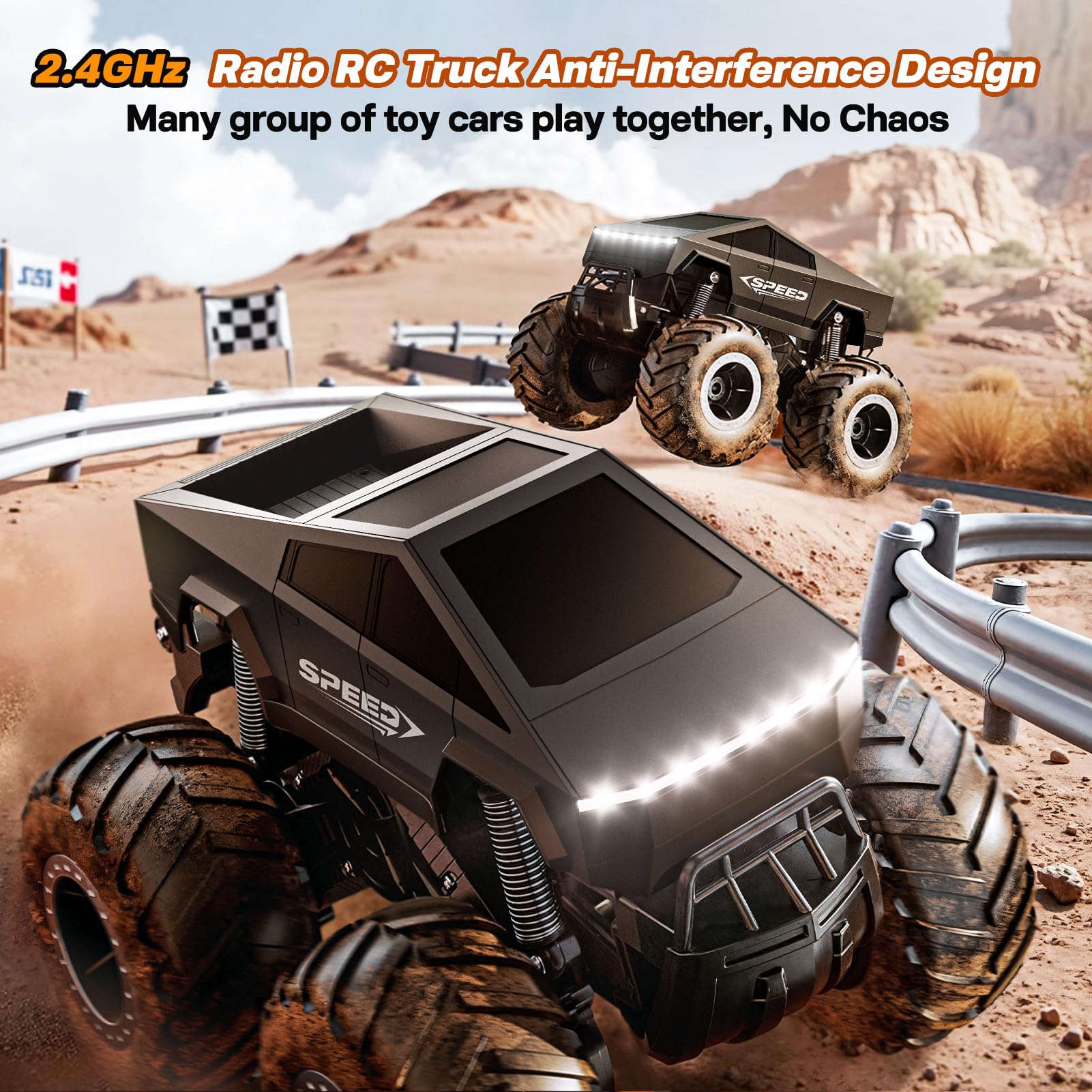 Foto 4 pulgar | Rc Car Hometall Monster Truck 4wd Impermeable A Escala 1:16 Para Niños - Venta Internacional.