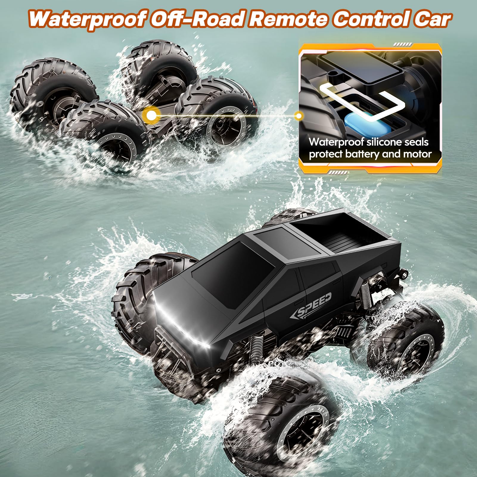 Foto 5 pulgar | Rc Car Hometall Monster Truck 4wd Impermeable A Escala 1:16 Para Niños - Venta Internacional.
