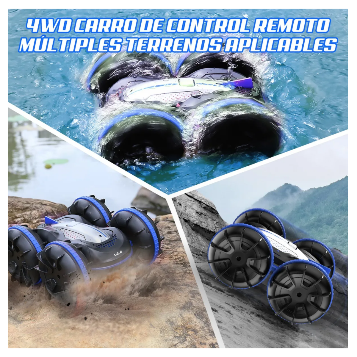 Foto 5 | Autos A Control Remoto 4pz Lab.g  Negro Azul