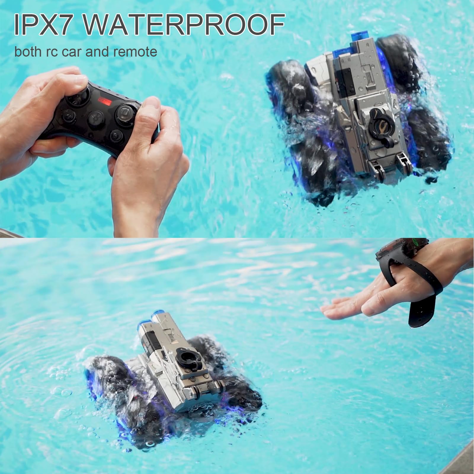 Foto 7 pulgar | Coche Anfibio Con Control Remoto Athleria Con Pistola De Agua Para Niños - Venta Internacional.