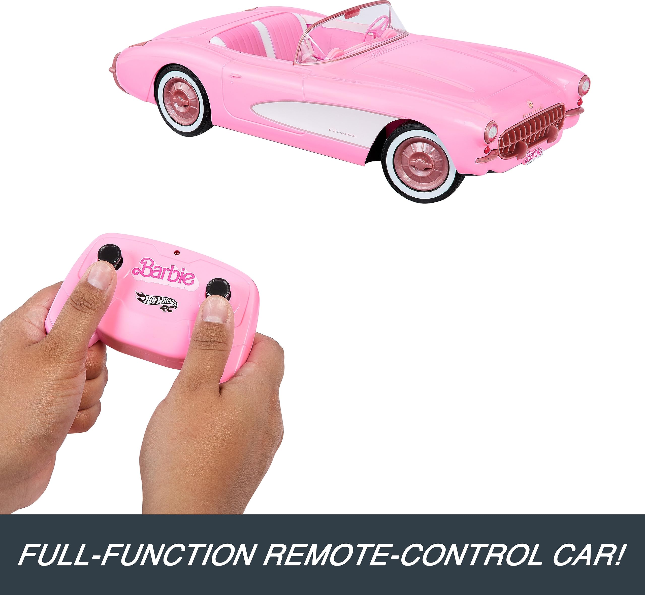 Foto 5 pulgar | Coche De Juguete Hot Wheels Barbie Rc Corvette Con Control Remoto - Venta Internacional.