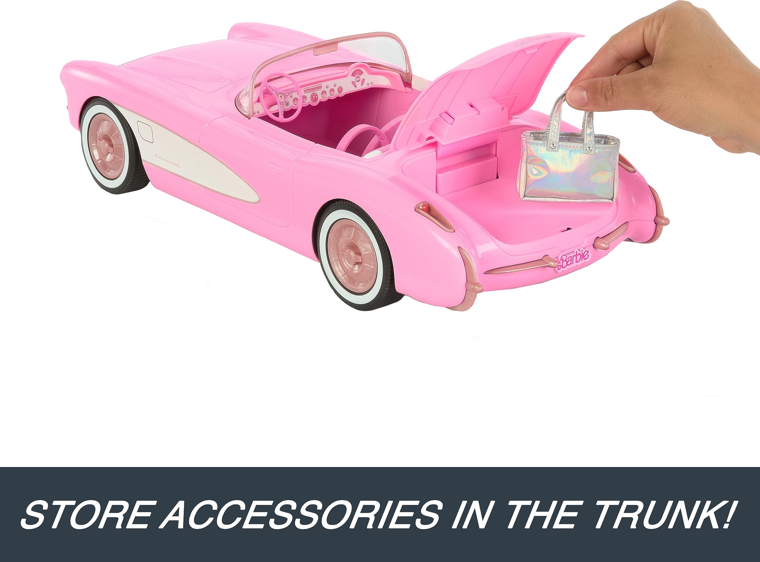 Foto 7 pulgar | Coche De Juguete Hot Wheels Barbie Rc Corvette Con Control Remoto - Venta Internacional.