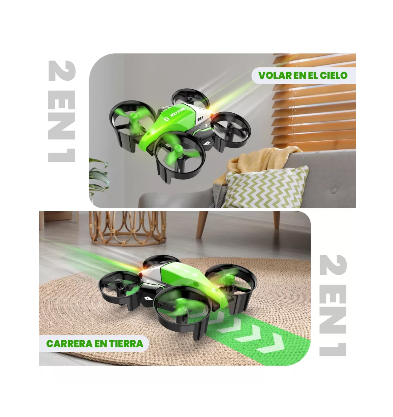 Foto 4 pulgar | Mini Dron Holy Stone con 3 Baterías Verde para Niños