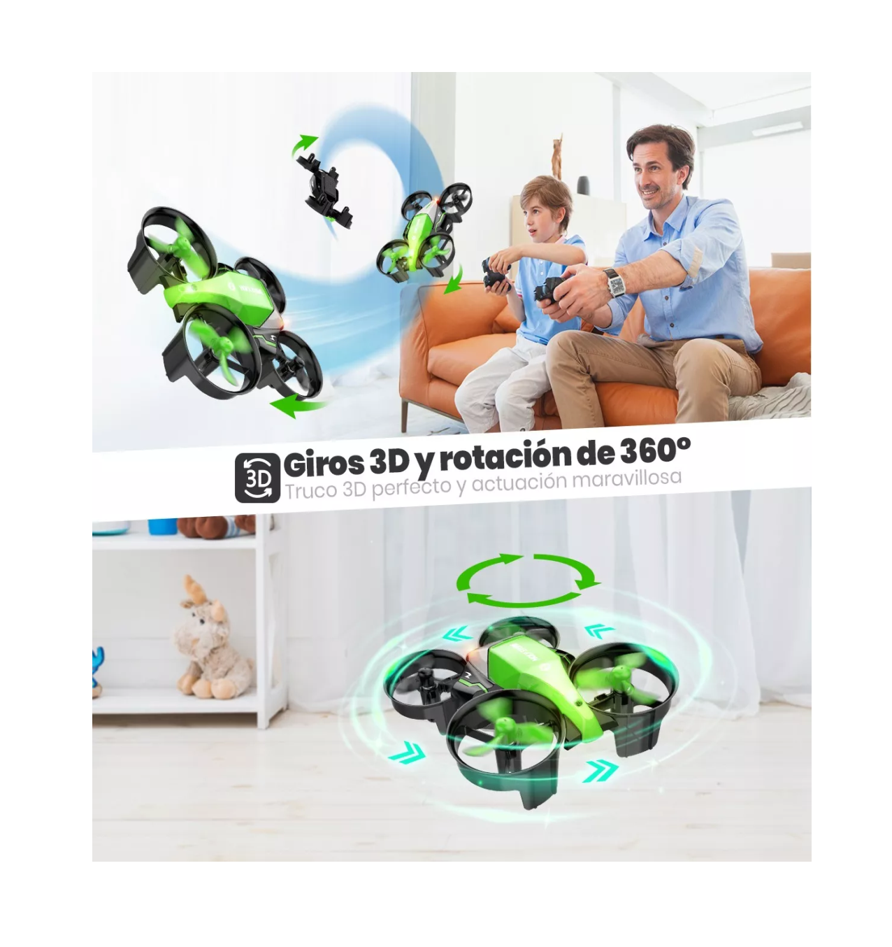 Foto 5 pulgar | Mini Dron Holy Stone con 3 Baterías Verde para Niños