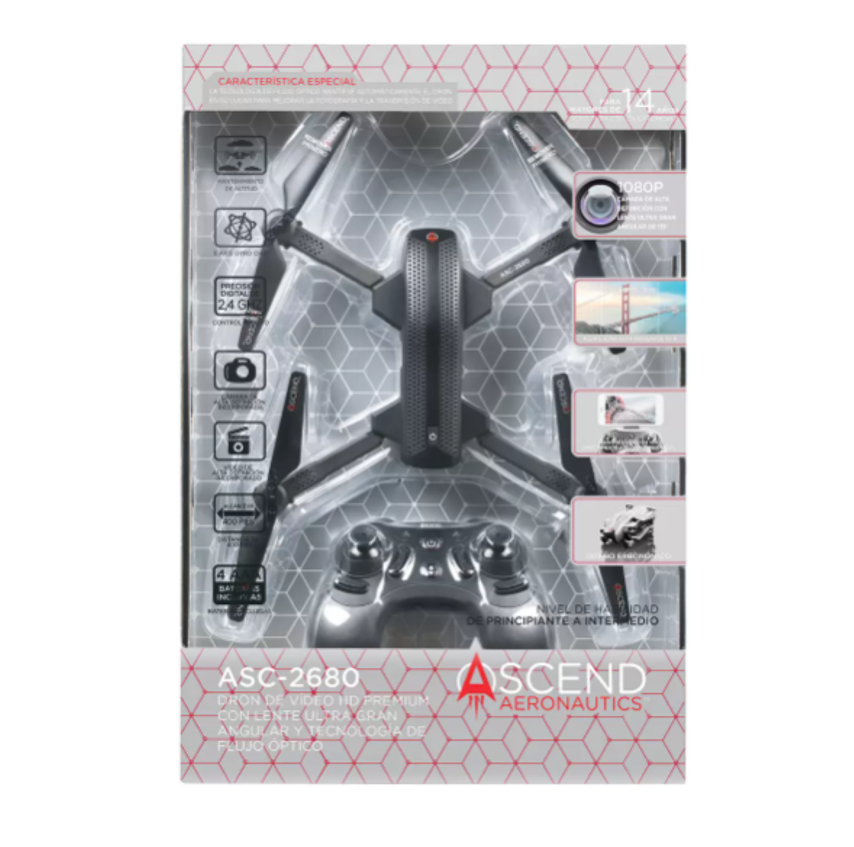 Foto 7 pulgar | Dron de Video Ascend Cámara de Video HD Premium