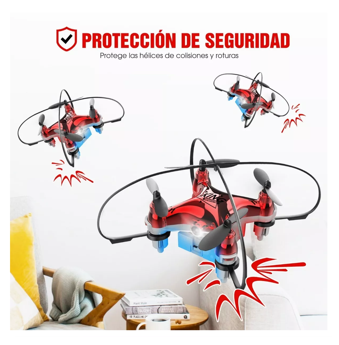 Foto 5 pulgar | Mini Drone Para Niños Principiantes 2.4ghz Rc Quadcopter Rojo