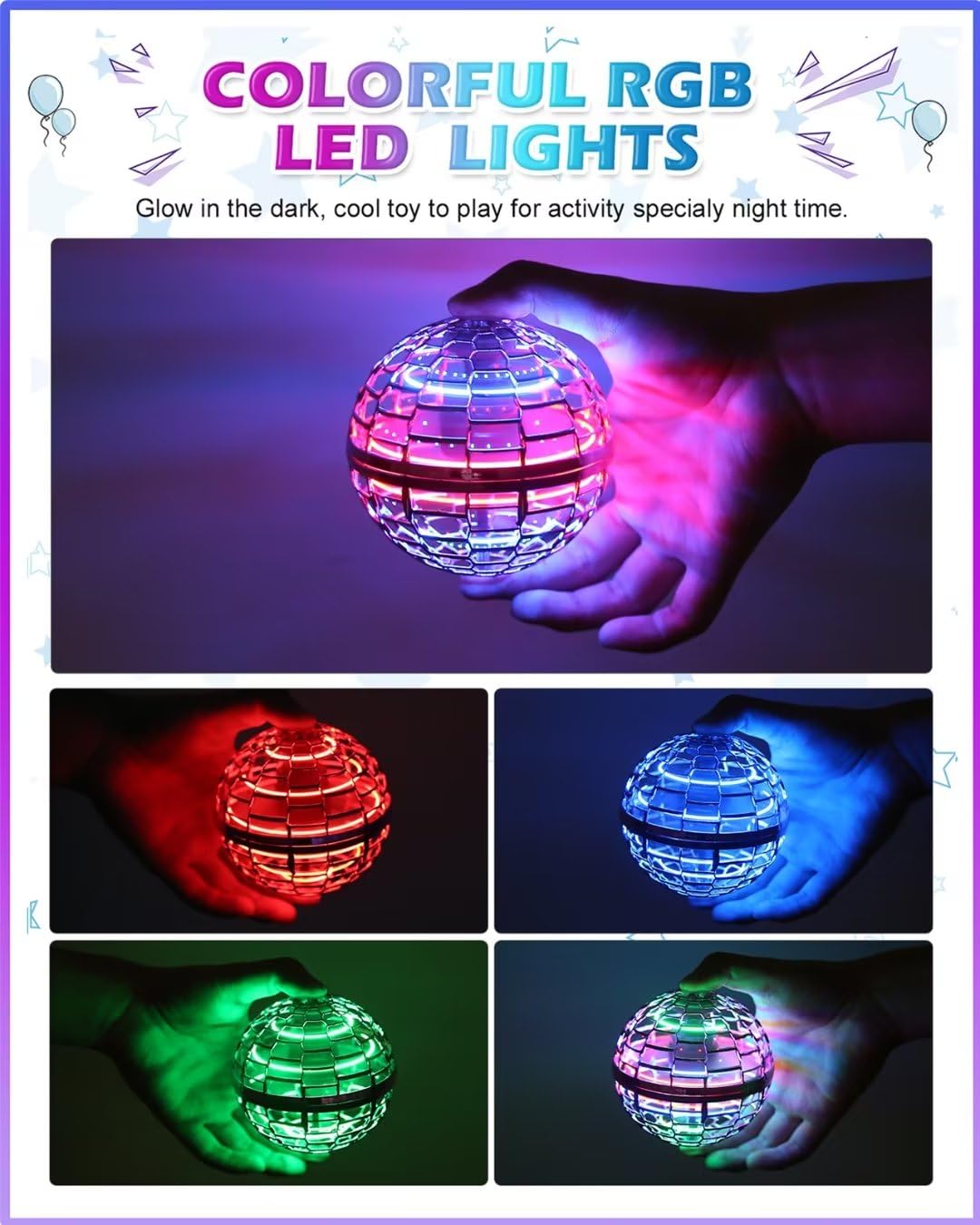Foto 3 pulgar | Minidron Athleria Ufo Magic Flying Orb Ball Con Luces Para Niños - Venta Internacional.
